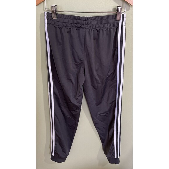 Adidas Boys Athletic Jogger Pants Gray White Stripes Size Med 10/12 Activewear - Picture 5 of 5